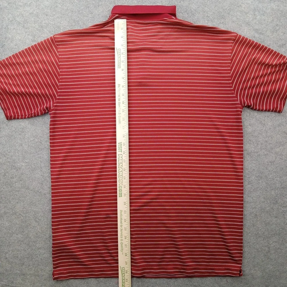 Nike Golf Polo Shirt Mens XL Red Stripe Dri-FIT Golf Performance Knit Top‎